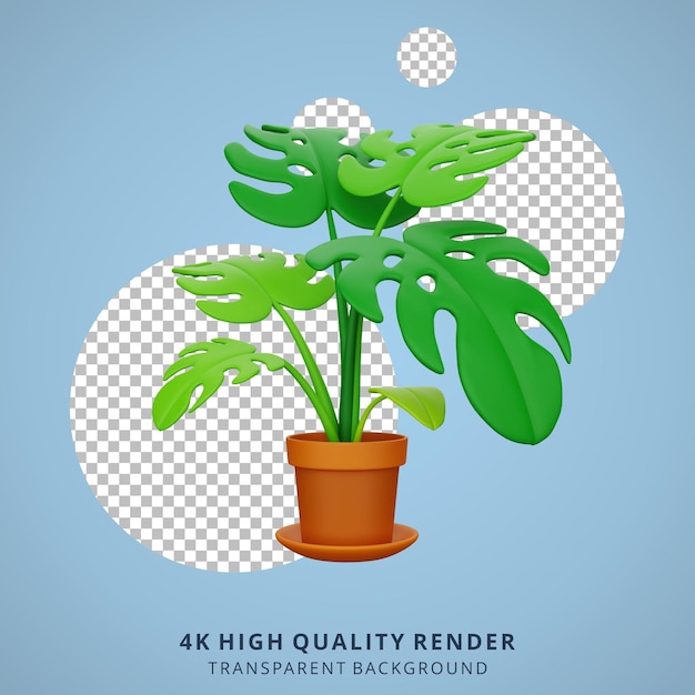 PSD ilustração de modelagem 3d de planta monstro