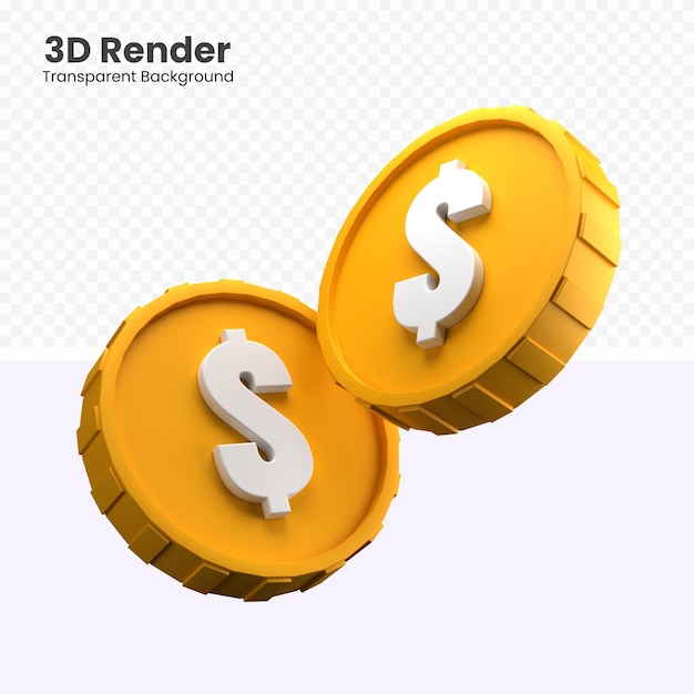 Ilustração de moeda de dólar 3d