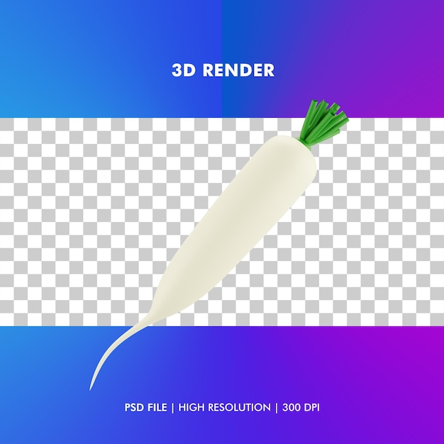 Ilustração de nabo 3d isolada
