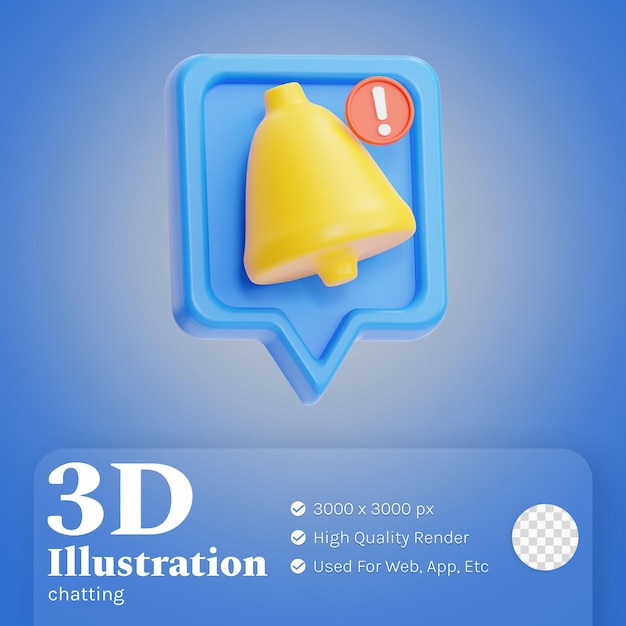 Ilustração de notificação 3d