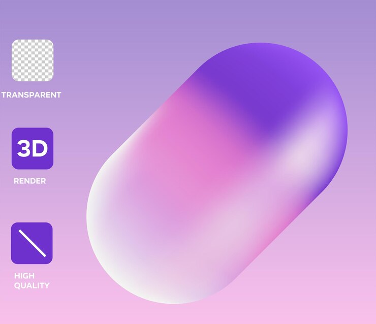 PSD ilustração de objeto 3d de cápsula de cúpula cilíndrica