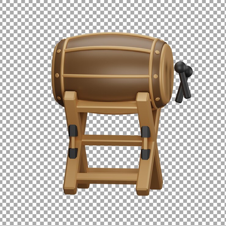 PSD ilustração de objeto de tambor 3d islâmico