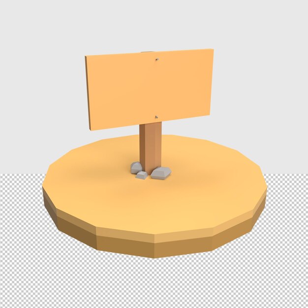 PSD ilustração de objeto renderizado placa de sinal 3d