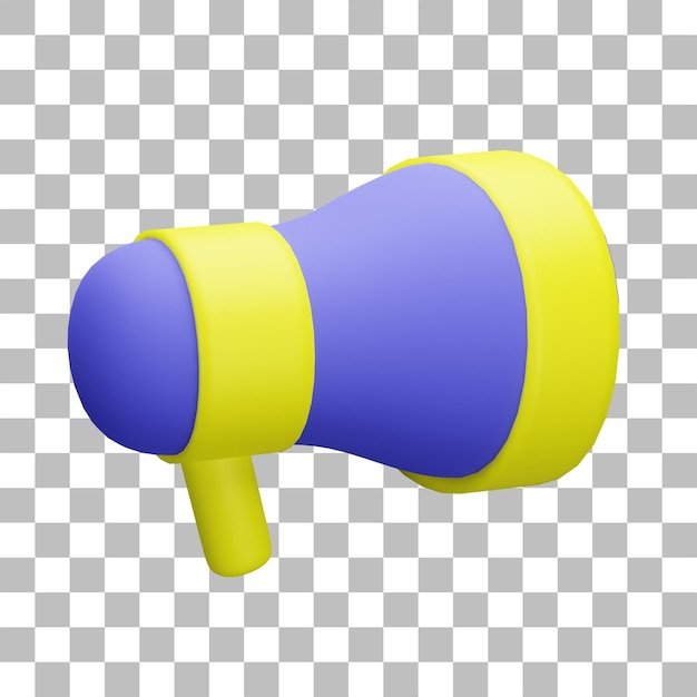 PSD ilustração de objeto simples de megafone de renderização 3d