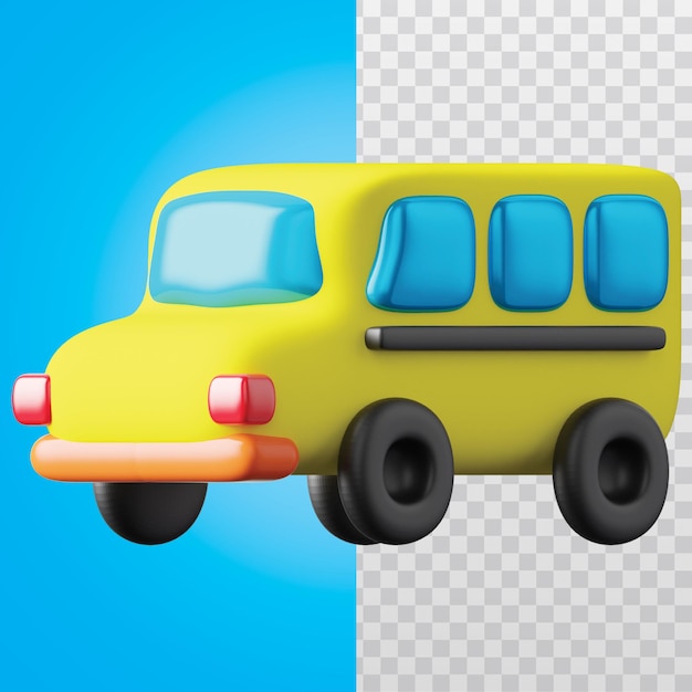 Ilustração de ônibus escolar em 3d