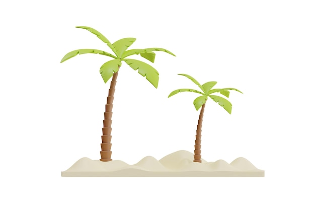 Ilustração de palmeiras na praia
