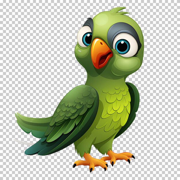 PSD ilustração de papagaio tropical em fundo transparente