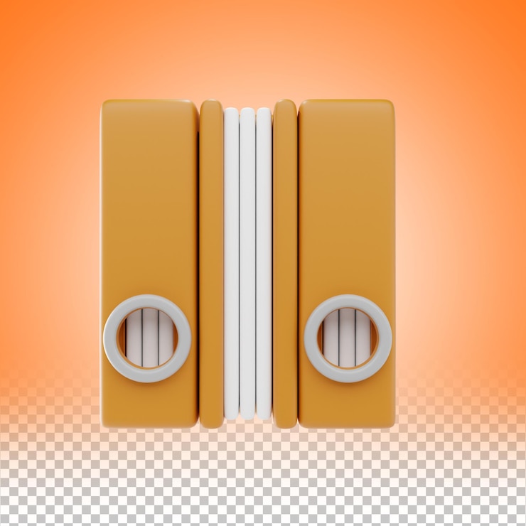 PSD ilustração de pasta de documento organizada com ícone de encadernação 3d