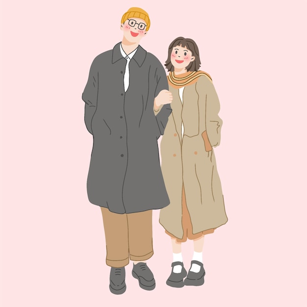 ilustração de personagem de casal