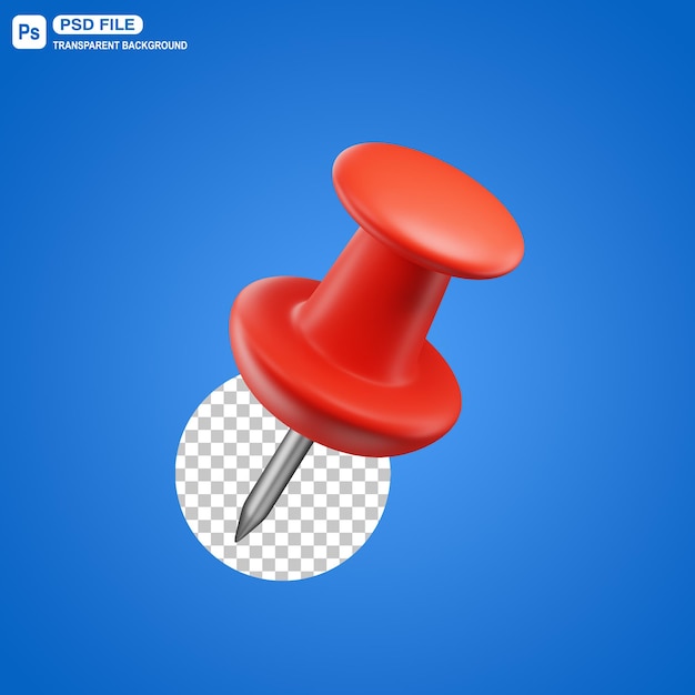 Ilustração de pinos de empurrão 3D
