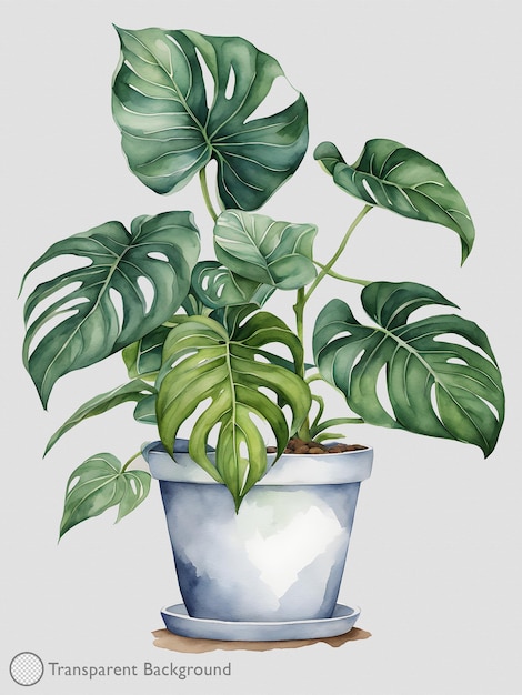 PSD ilustração de plantas em aquarela