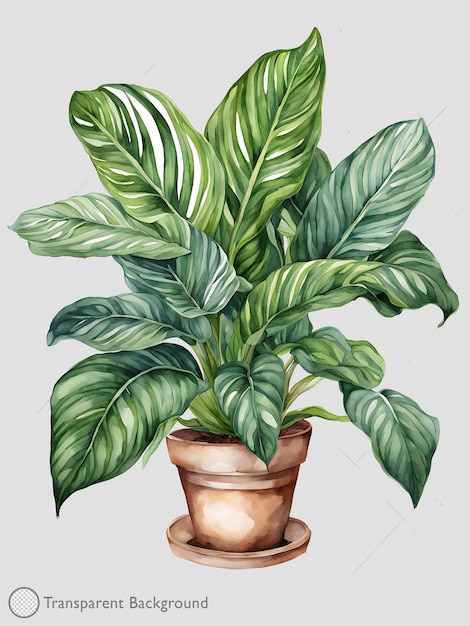 PSD ilustração de plantas em aquarela