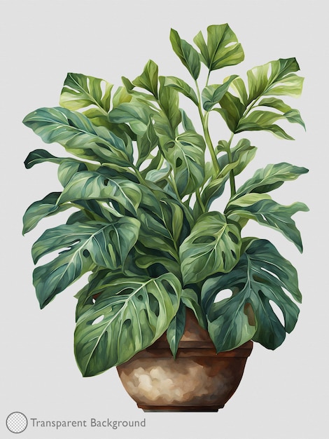 PSD ilustração de plantas em aquarela