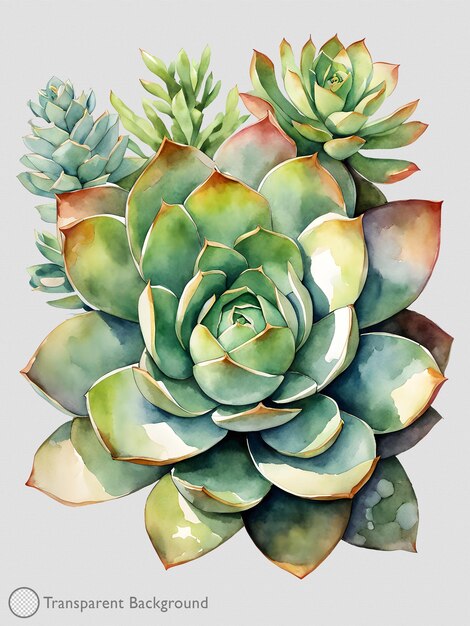 PSD ilustração de plantas em aquarela