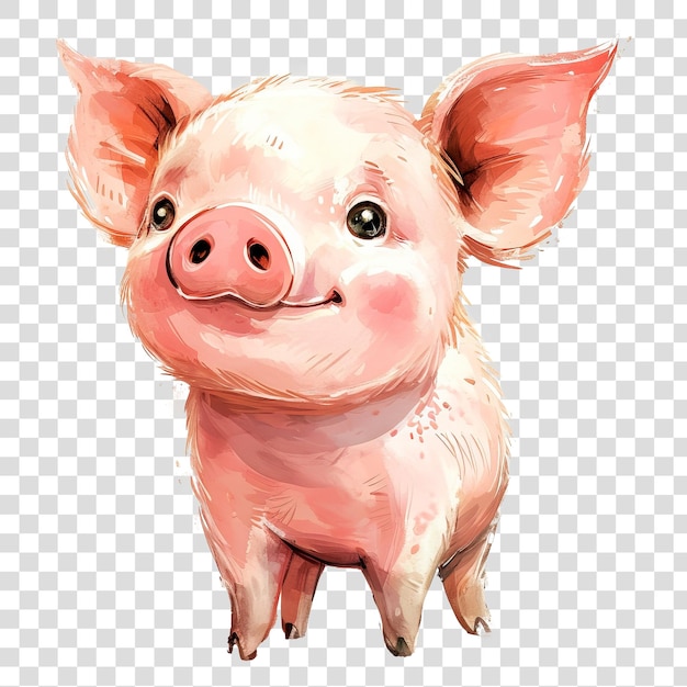 PSD ilustração de porco bonito isolado em fundo transparente png psd