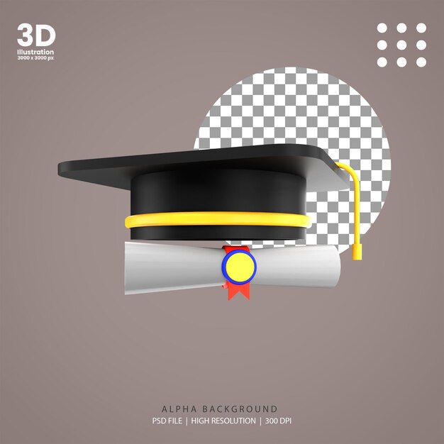 Ilustração de pós-graduação de renderização 3d