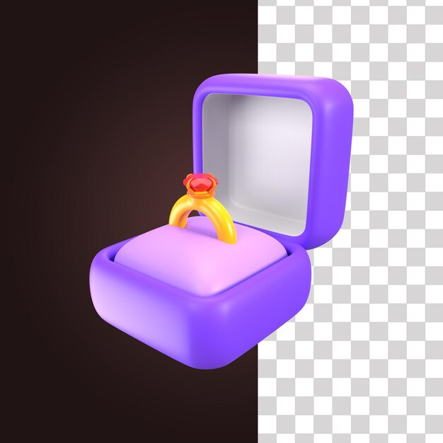 PSD ilustração de proposta de casamento 3d