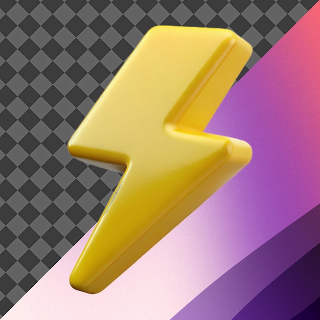 Ilustração de raio amarelo 3D
