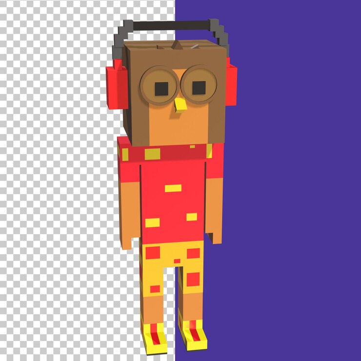 PSD ilustração de renderização 3d burung hantu