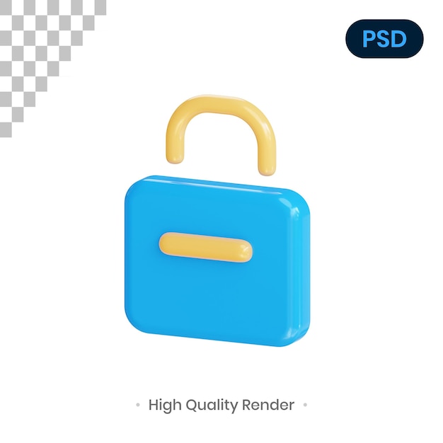 Ilustração de renderização 3D da maleta PSD Premium