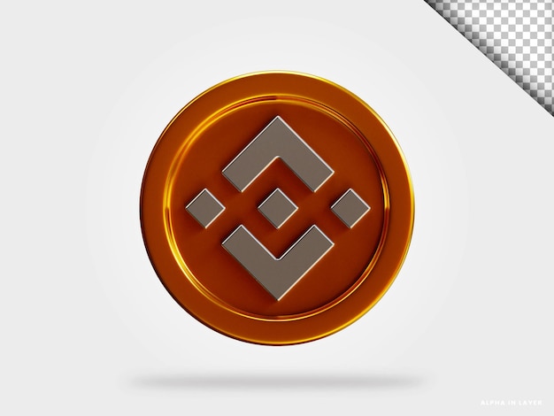 Ilustração de renderização 3d da moeda de criptomoeda Binance bnb