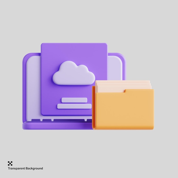 PSD ilustração de renderização 3d de backup