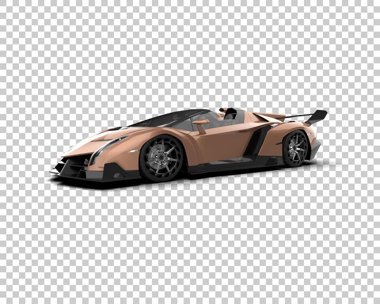 PSD ilustração de renderização 3d de carro esportivo realista isolado no fundo