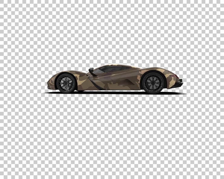 PSD ilustração de renderização 3d de carro esportivo realista isolado no fundo
