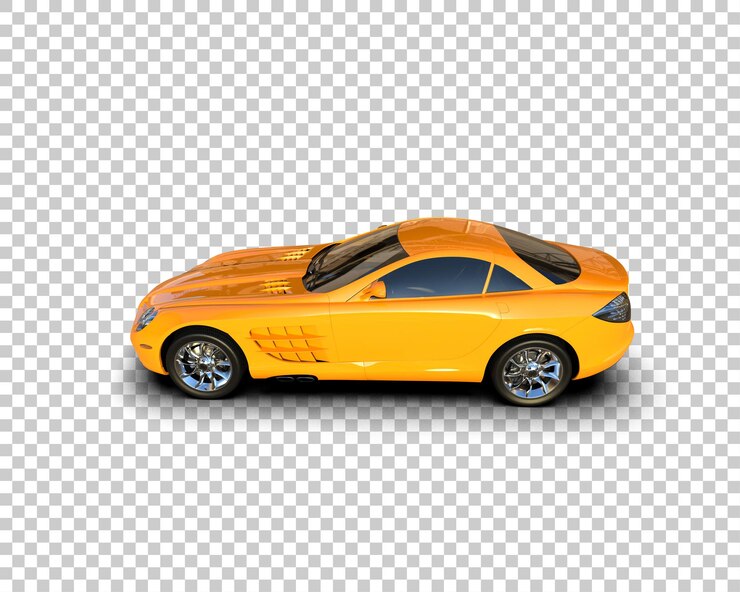 PSD ilustração de renderização 3d de carro esportivo realista isolado no fundo