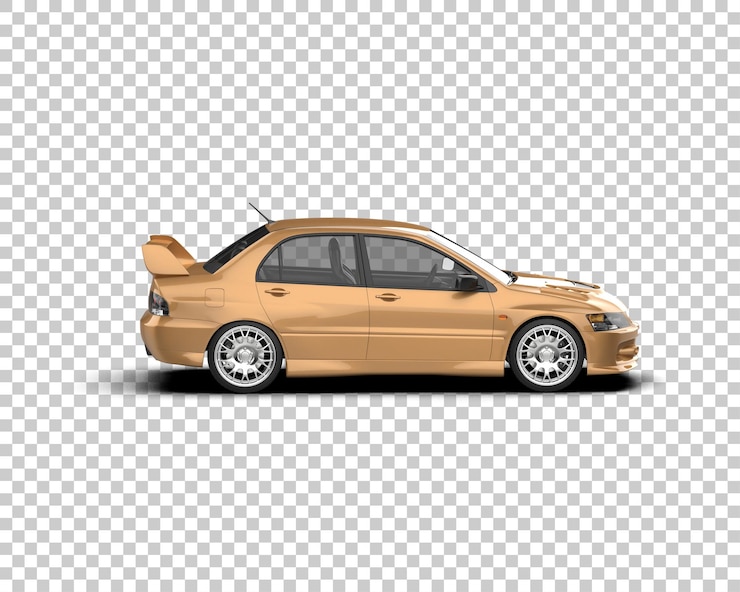 PSD ilustração de renderização 3d de carro esportivo realista isolado no fundo