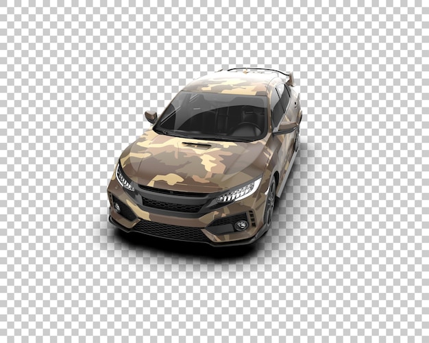 Ilustração de renderização 3D de carro realista isolado no fundo