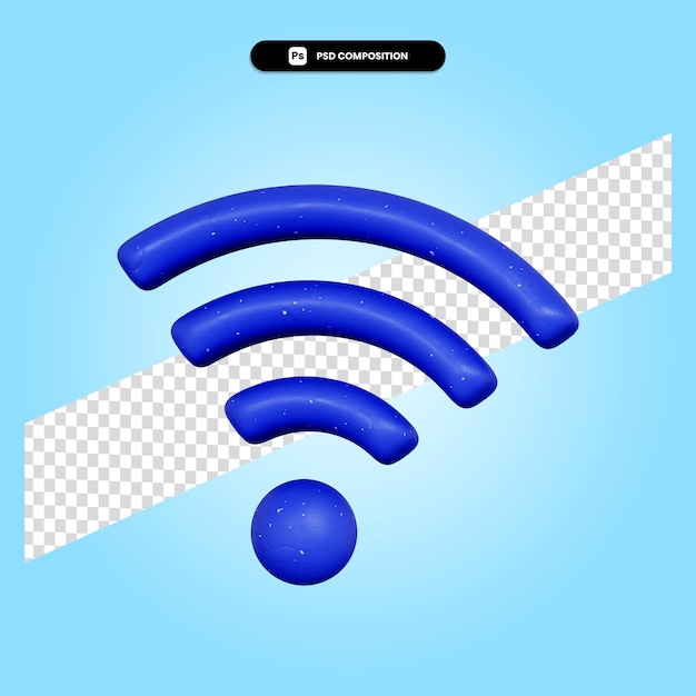 Ilustração de renderização 3d de conexão Wi-Fi isolada