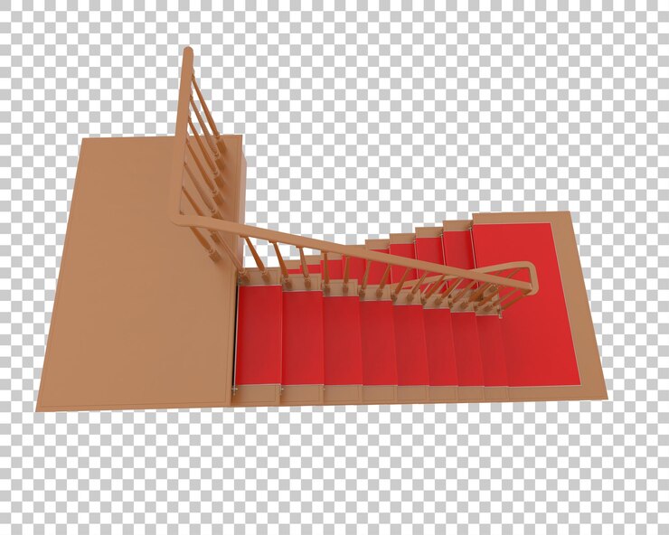 PSD ilustração de renderização 3d de escada isolada em fundo transparente