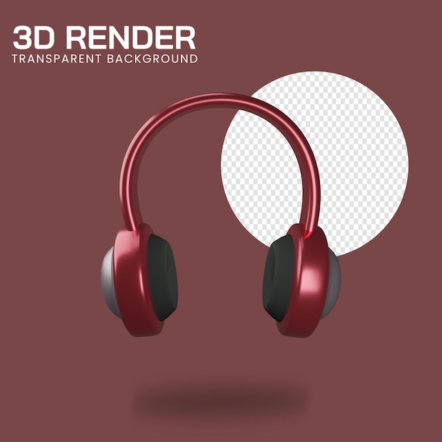 Ilustração de renderização 3d de fones de ouvido