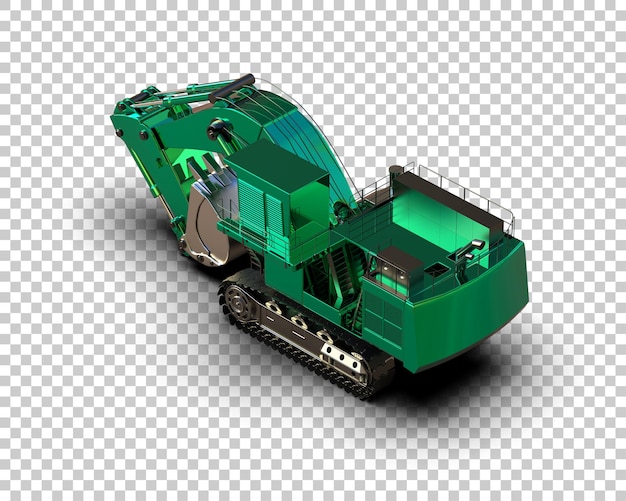 PSD ilustração de renderização 3d de fundo de uma escavadora isolada