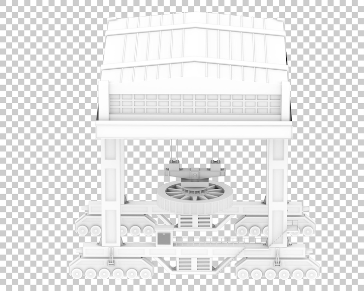 PSD ilustração de renderização 3d de guindaste isolado em fundo transparente