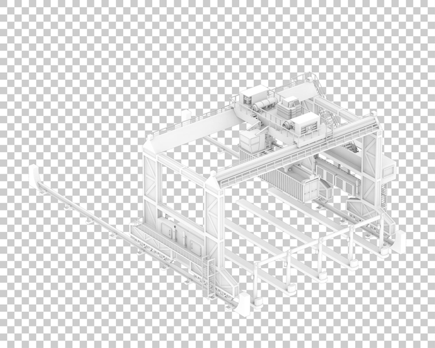 Ilustração de renderização 3D de guindaste isolado em fundo transparente