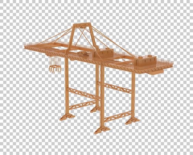 Ilustração de renderização 3D de guindaste isolado em fundo transparente