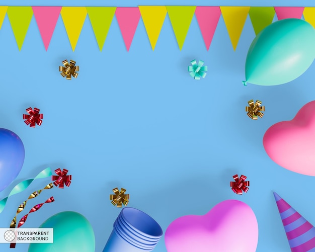 Ilustração de renderização 3d de ícone de banner de elemento de festa