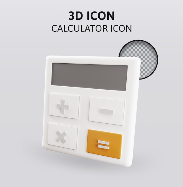 PSD ilustração de renderização 3d de ícone de calculadora