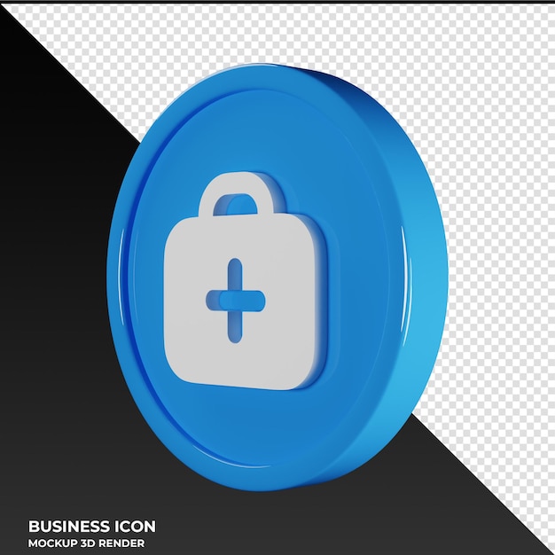 Ilustração de renderização 3d de ícone de negócios de maleta e ilustração