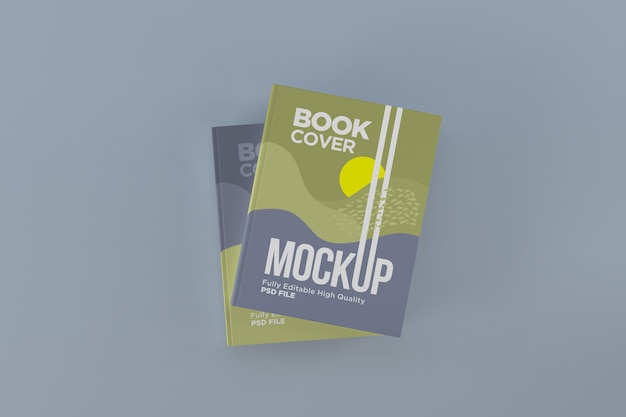 Ilustração de renderização 3d de maquete de capa de dois livros