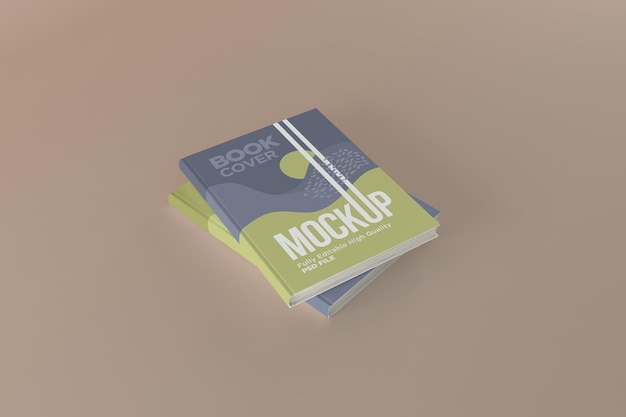 Ilustração de renderização 3d de maquete de capa de dois livros