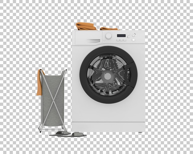 Ilustração de renderização 3D de máquina de lavar isolada no fundo