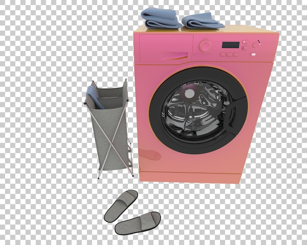 Ilustração de renderização 3D de máquina de lavar isolada no fundo
