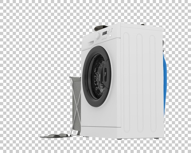 Ilustração de renderização 3D de máquina de lavar isolada no fundo