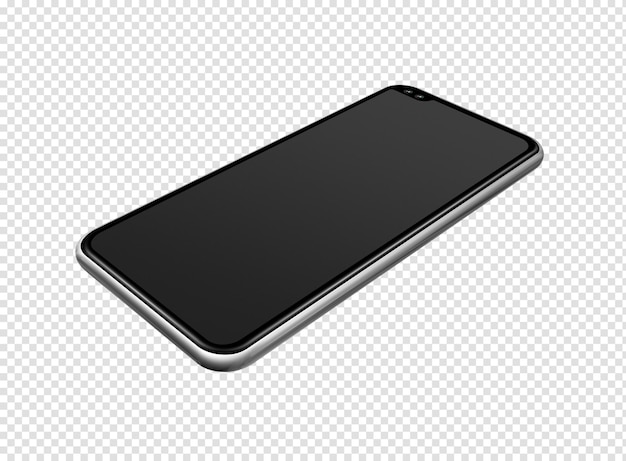 PSD ilustração de renderização 3d de modelo de smartphone isolado em fundo transparente