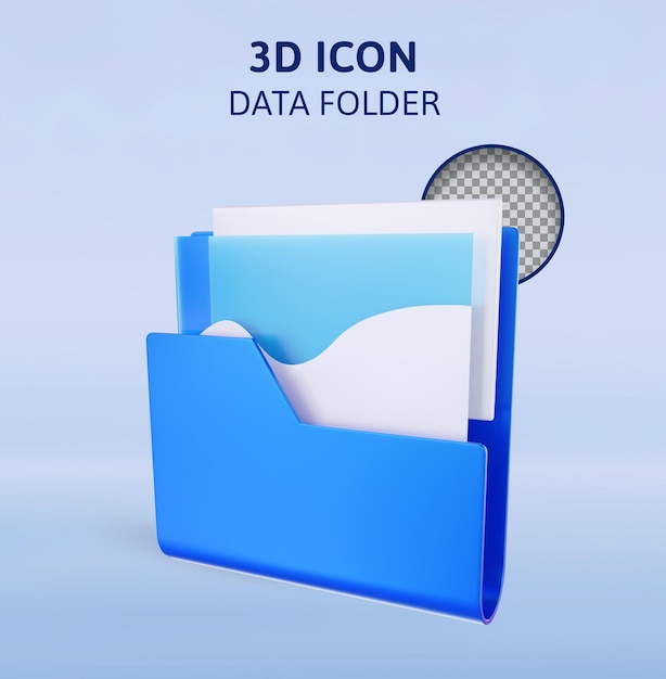 ilustração de renderização 3d de pasta de dados