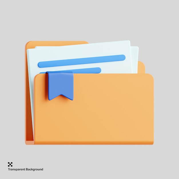 ilustração de renderização 3d de pasta de documentos