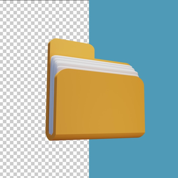 ilustração de renderização 3d de pasta de ícone